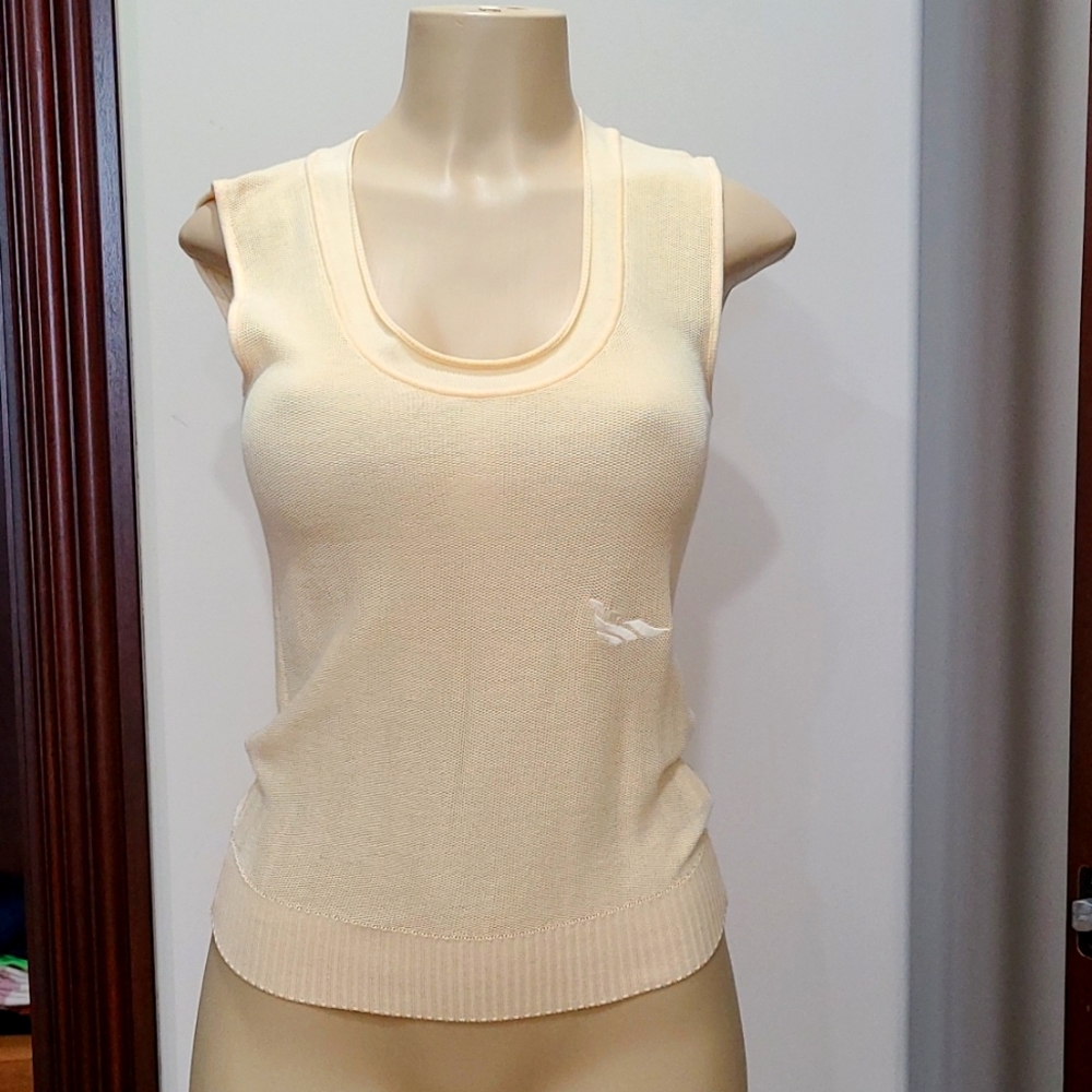 Emporio armani cotton & viscose mesh tank top
